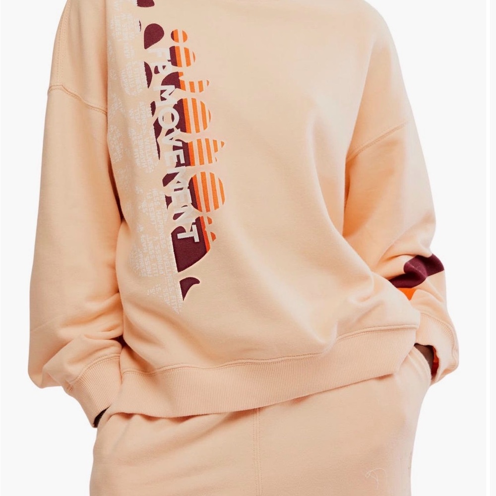 NWT Free People FP Movement All Star Logo Oversized Sweatshirt - Large